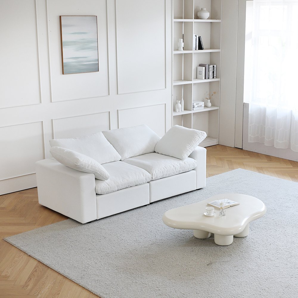 Modern ultra soft down sofa set washable linen fabric sofa Nordic European sofa furniture set