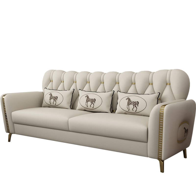 China manufacturer modern luxury living room furniture genuine leather 1 2 3 seater I shape sofa set