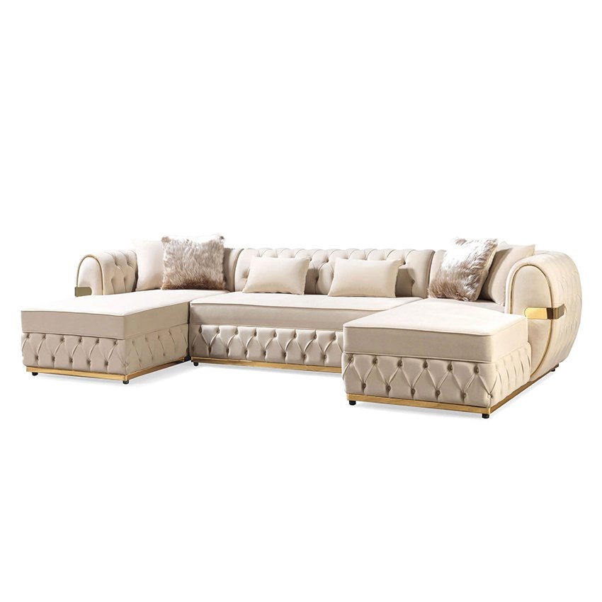 High Quality U Shaped Nordic Modern Living Corner Modular Sectional Couch Living Room Sofas for Home Luxury