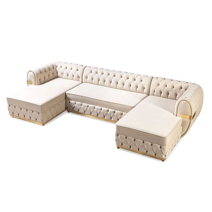 High Quality U Shaped Nordic Modern Living Corner Modular Sectional Couch Living Room Sofas for Home Luxury