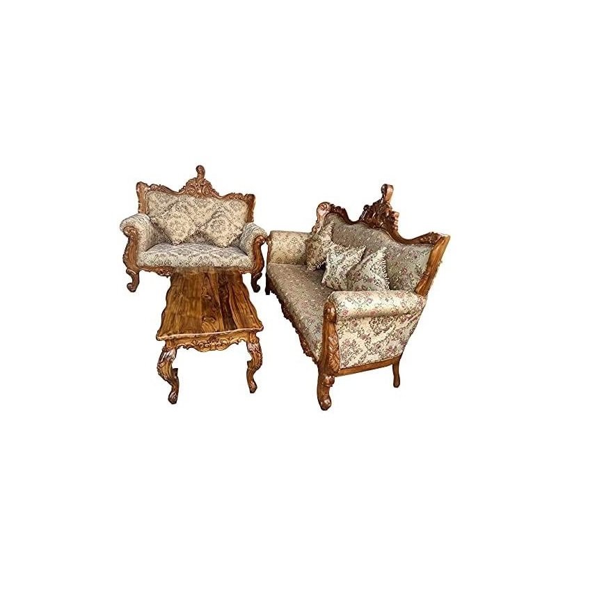 French Luxury Genuine Leather Sofa Couch Set Turkish Royal Hand Carved Wooden Sofas Living Room Furniture by indian exporter