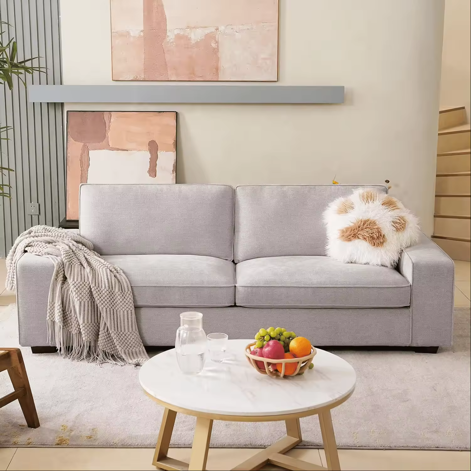Sans Wholesale Corner Sofa Set Fabric Modular Sectional Sofa Loveseat For Living Room