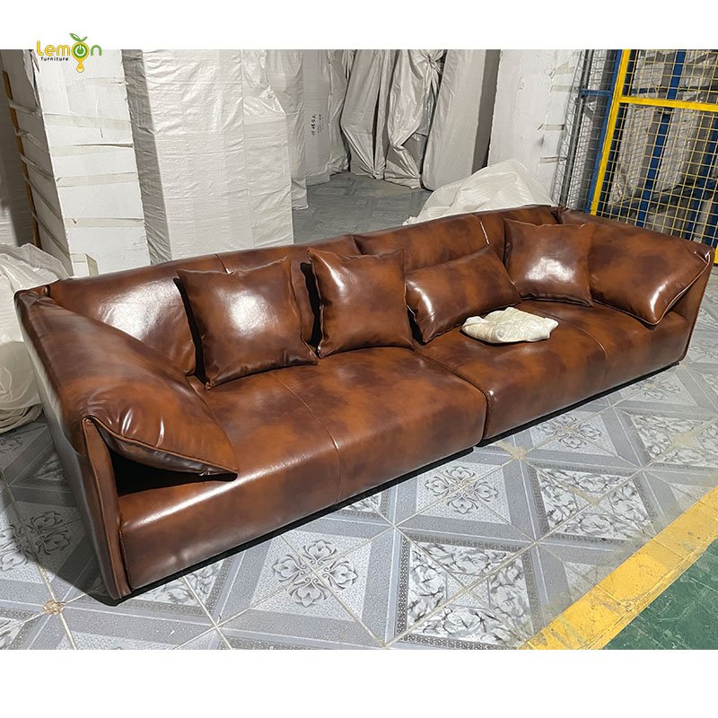 Hot selling modern design living room furniture fabric leather sofas