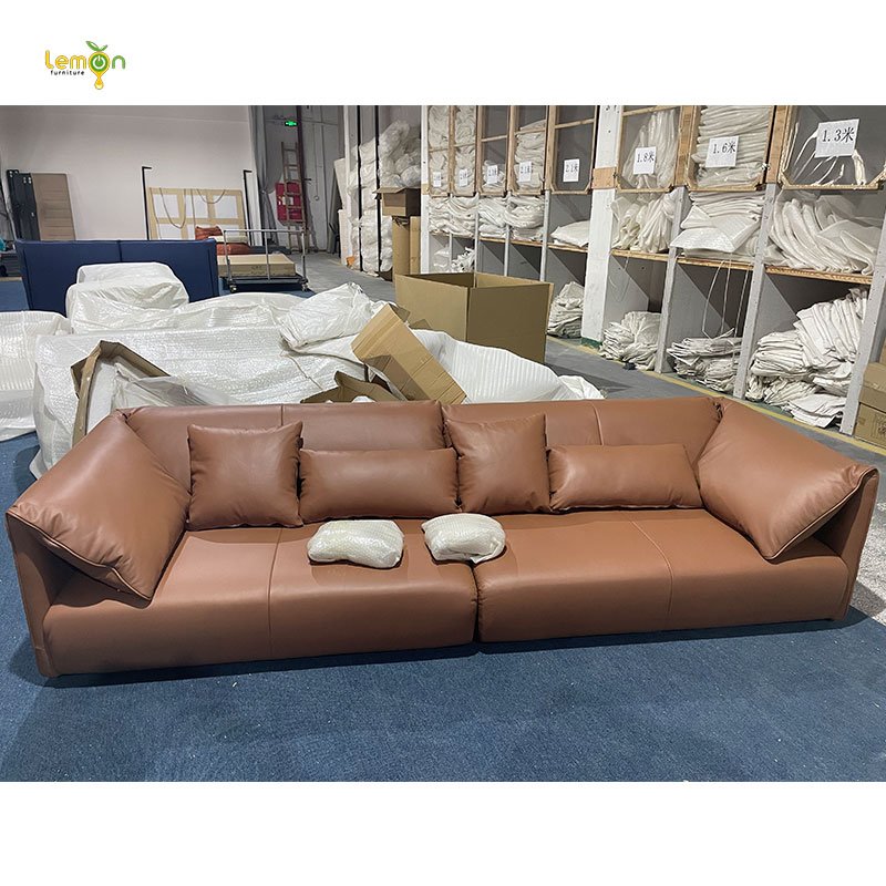 Hot selling modern design living room furniture fabric leather sofas