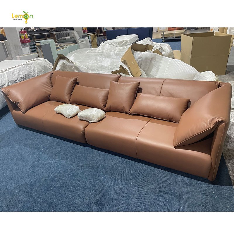 Hot selling modern design living room furniture fabric leather sofas