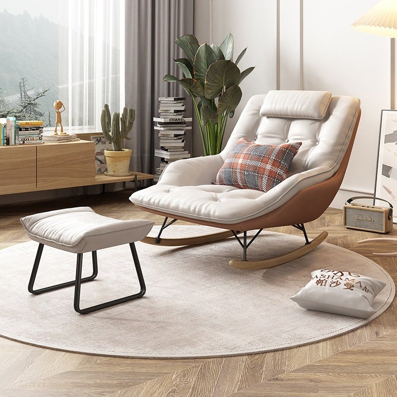 Hot sale single recliner sofa chairs Hi-Tech fabric rocking sofa chair nordic modern living room rocking chair