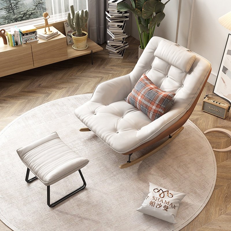 Hot sale single recliner sofa chairs Hi-Tech fabric rocking sofa chair nordic modern living room rocking chair