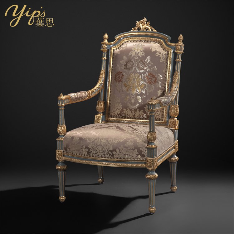 Yips LD-1604-1392 European Series Resin Carving Handpainted Floral Pattern Livingroom Classical Single Seater Sofa