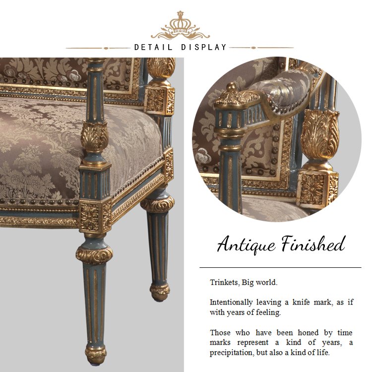 Yips LD-1604-1392 European Series Resin Carving Handpainted Floral Pattern Livingroom Classical Single Seater Sofa