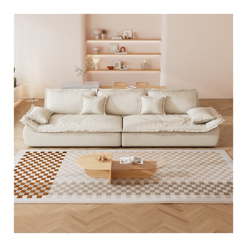 New Design High Quality Sample Luxury Simple Light Luxury Style Home Furniture Sailboat Leathaer Fabric Sofa Living Room Sof
