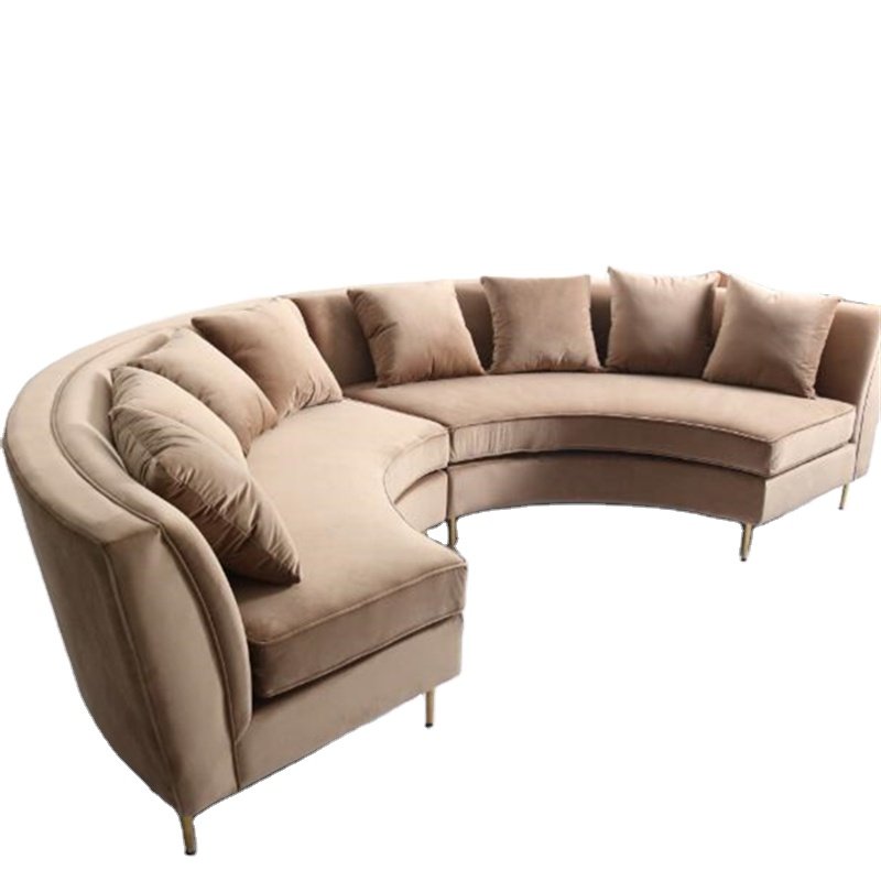 Wholesale modern style sectional sofa with stainless steel legs for living room