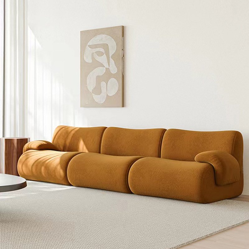 2024Wholesale Elegant Living Room Combination Upholstered Leisure Sofa Couch Floor Sectional Boucle Fabric Blocks Modular Sofa
