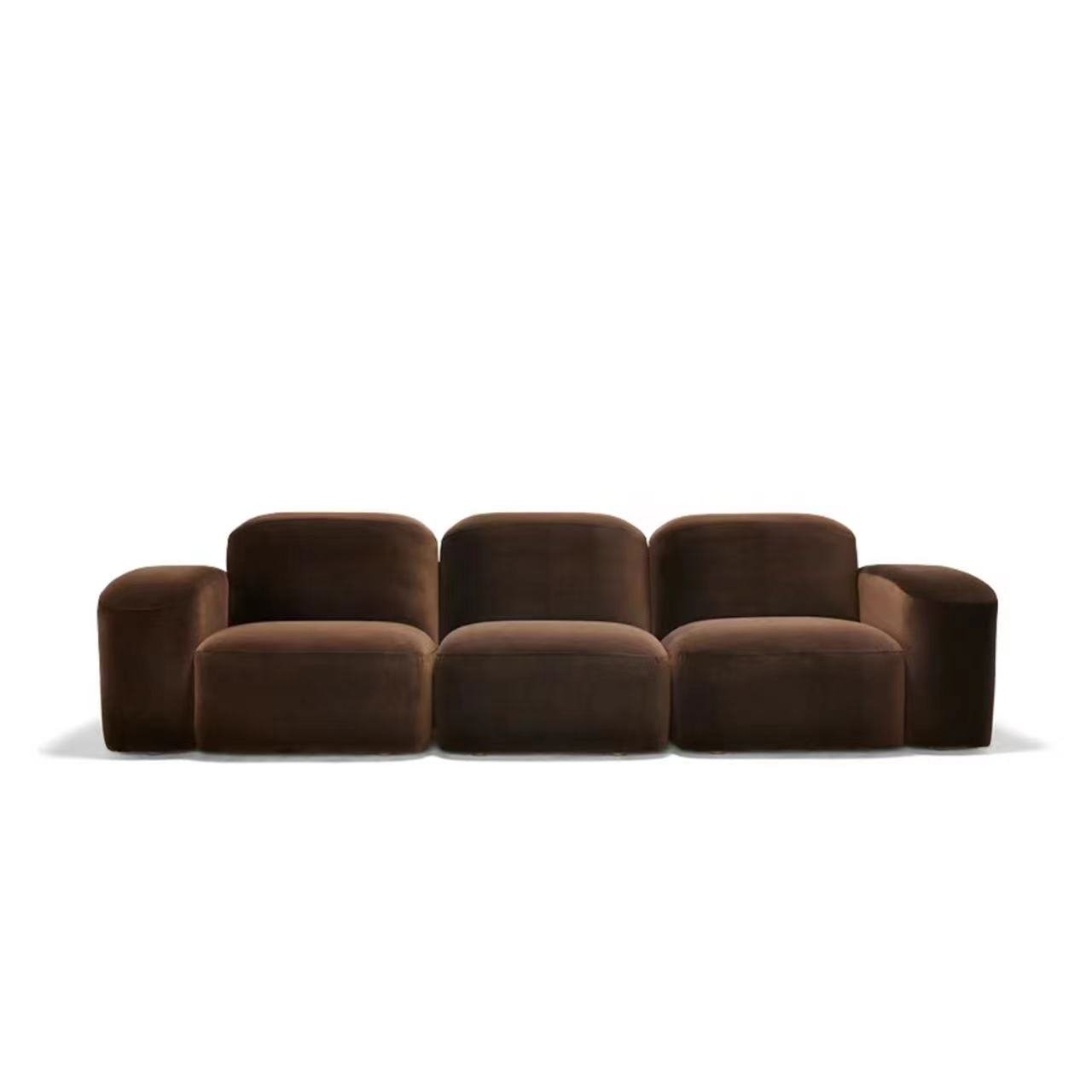 New Design Nordic Luxury 3 Seater Modular Sofa Muse Burnt Orange Velvet Living Room Sofa Corner Bubble Modular Sectional Couch