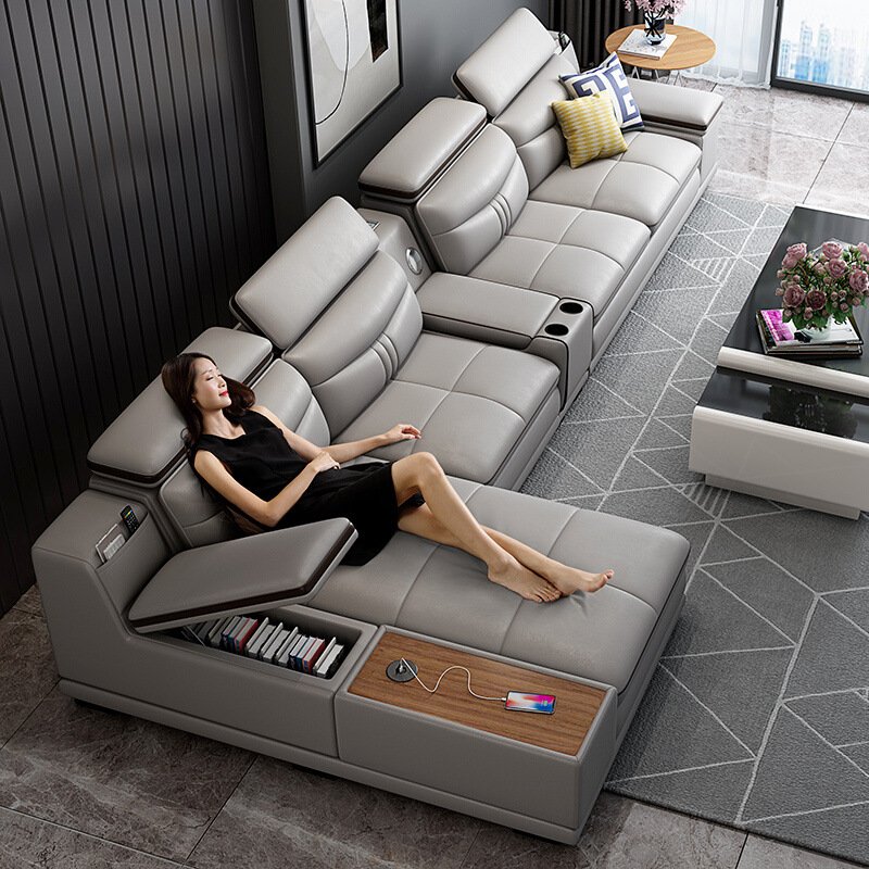 leather sofa luxury couches 7 seater sofa set sectional corner modular Modern Living Room sofa L shape couch