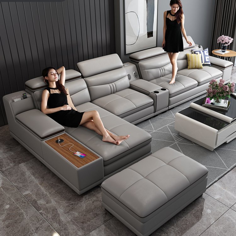 leather sofa luxury couches 7 seater sofa set sectional corner modular Modern Living Room sofa L shape couch