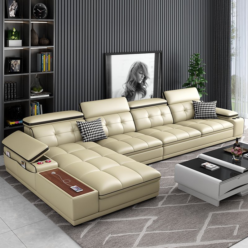 leather sofa luxury couches 7 seater sofa set sectional corner modular Modern Living Room sofa L shape couch