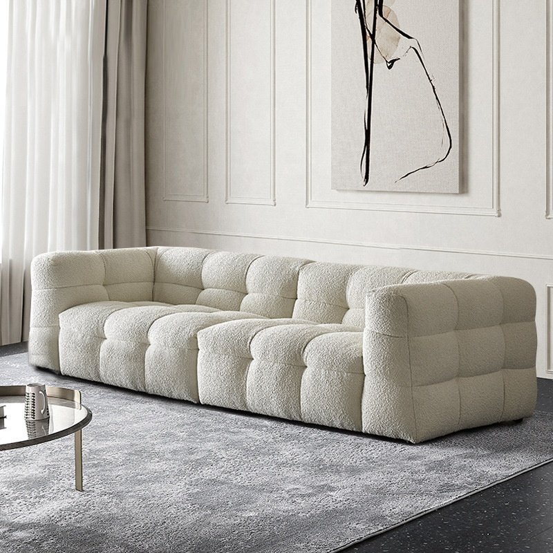 Winforce Italian Lamb Cashmere Minimalist Luxury Sofa Set 123 Seater Tufted Living Room Sofa Set Furniture Modern Sofa Couches