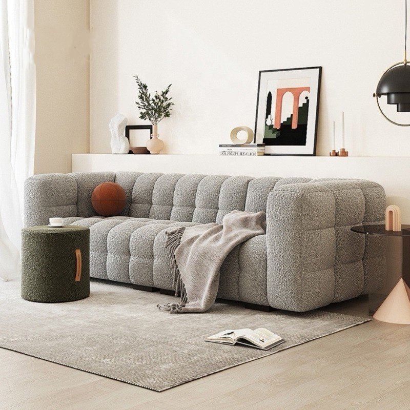 Winforce Italian Lamb Cashmere Minimalist Luxury Sofa Set 123 Seater Tufted Living Room Sofa Set Furniture Modern Sofa Couches