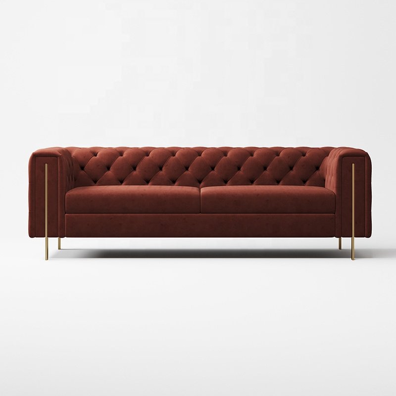 Luxury modern tufted velvet fabrics 1 2 3 seater lounge sofas living room home furniture sofa set designer