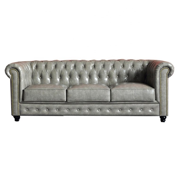 Cheap 3 Seater Villa Recliners Chesterfield Sectional Set Couch Cigar Furniture Club Sofa BT726