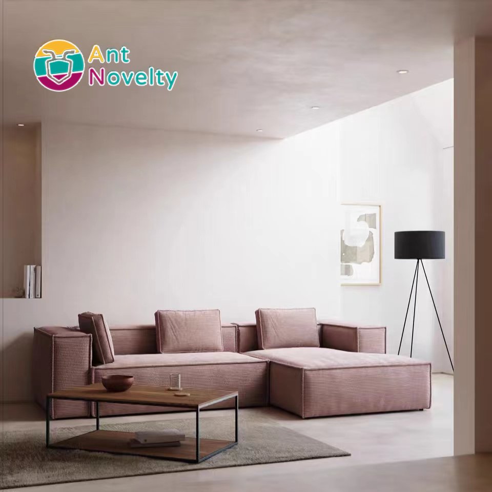 Antnovelty Retro corduroy fabric sofa French light deluxe living room bellini sofa comfort
