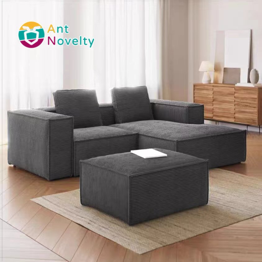 Antnovelty Retro corduroy fabric sofa French light deluxe living room bellini sofa comfort