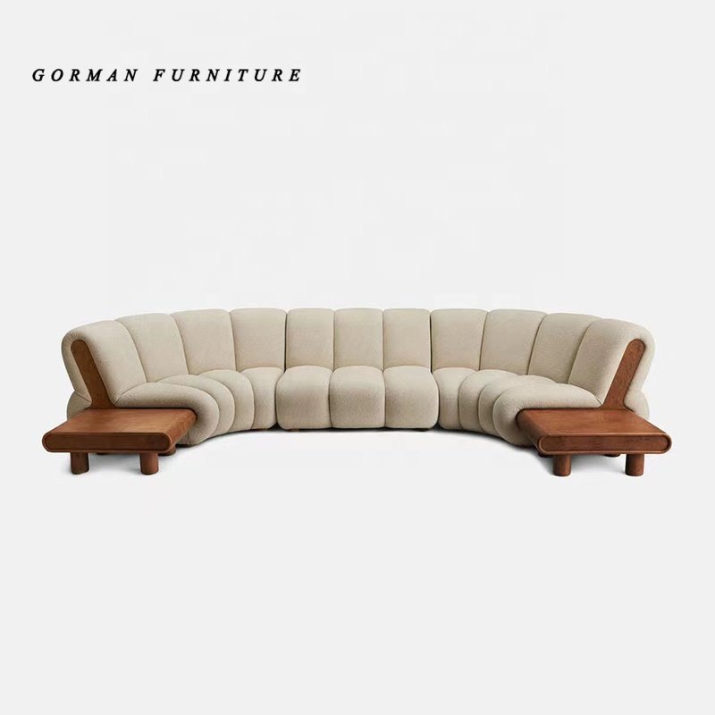 GORMAN FURNITURE Modular modern living room sofas fabric white modular sectional floor sofa couch 7 seat corner curved sofa set