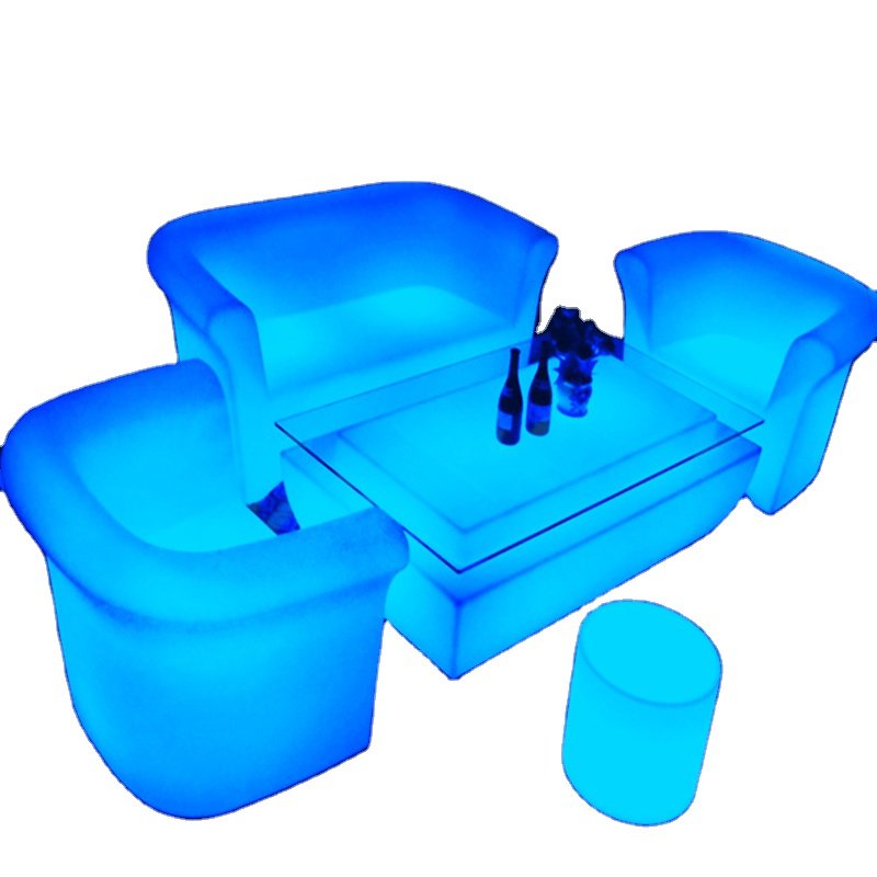 New product Modern LED lighting Sectional shape sofa,plastic lighting luxury living room sofa
