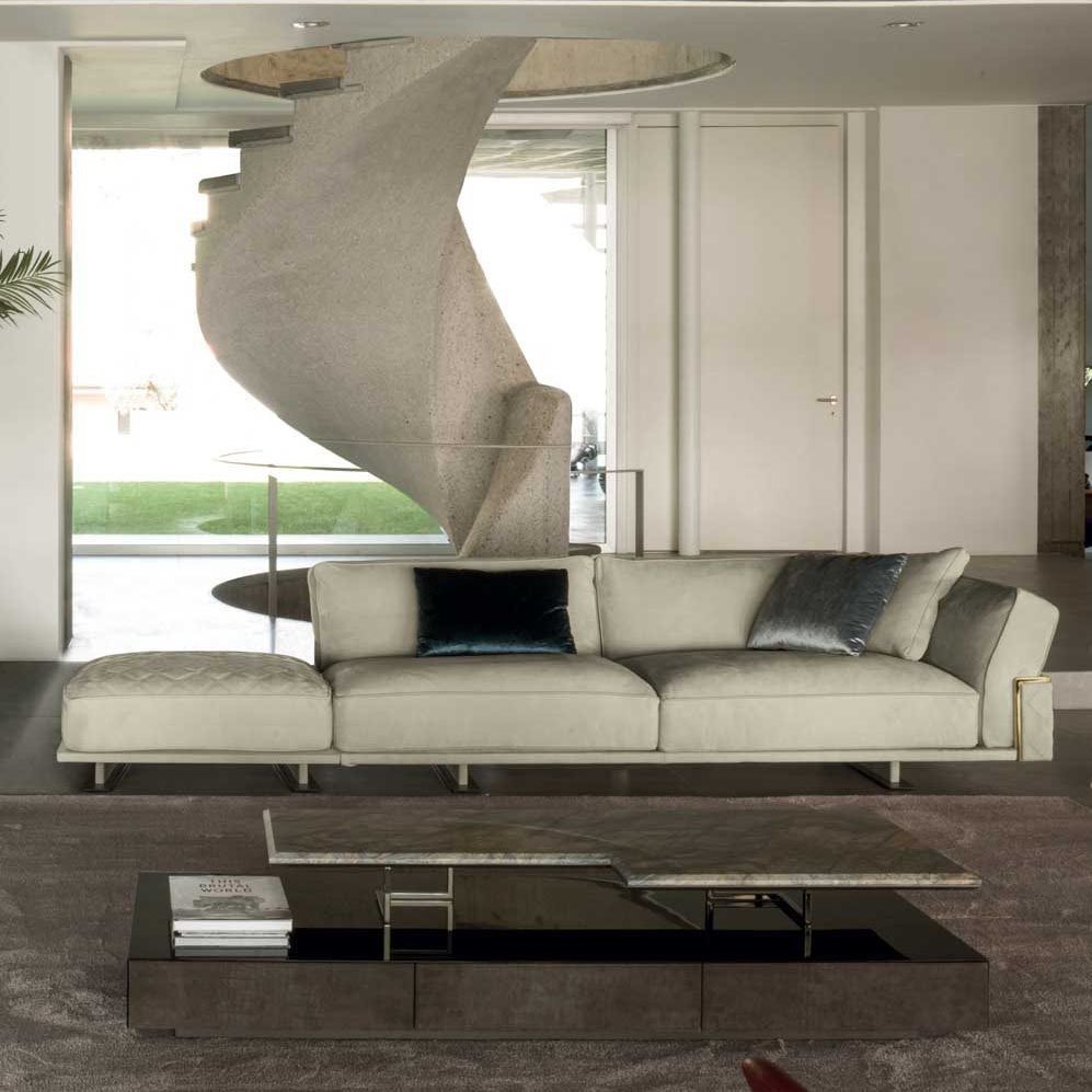 Modern minimalist genuine leather home Furniture 5 seater couch Luxury Living Room Sofas