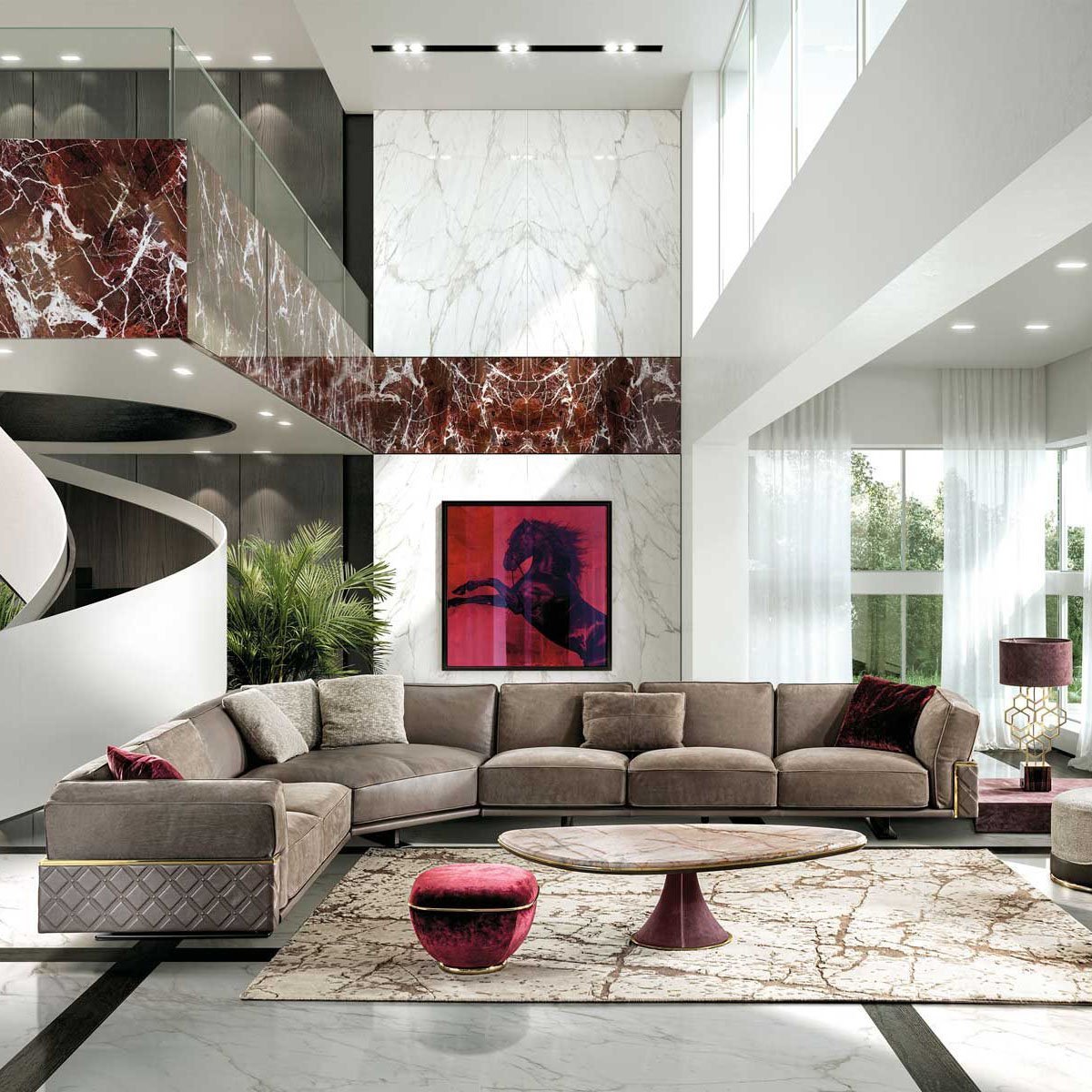 Modern minimalist genuine leather home Furniture 5 seater couch Luxury Living Room Sofas