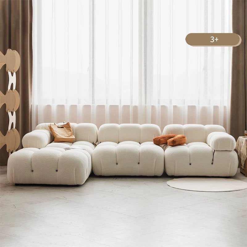 Nordic Elegant 3-Seater L-Shaped Leather Sectional Sofa Set High Style Modular Living Room Furniture Wood Foam Internal Hall