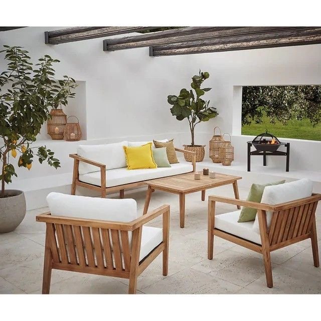 Comfortable Modern Wooden Home Furniture Set 3 Seat Fabric Couch Wood Sectional Living Room Sofa