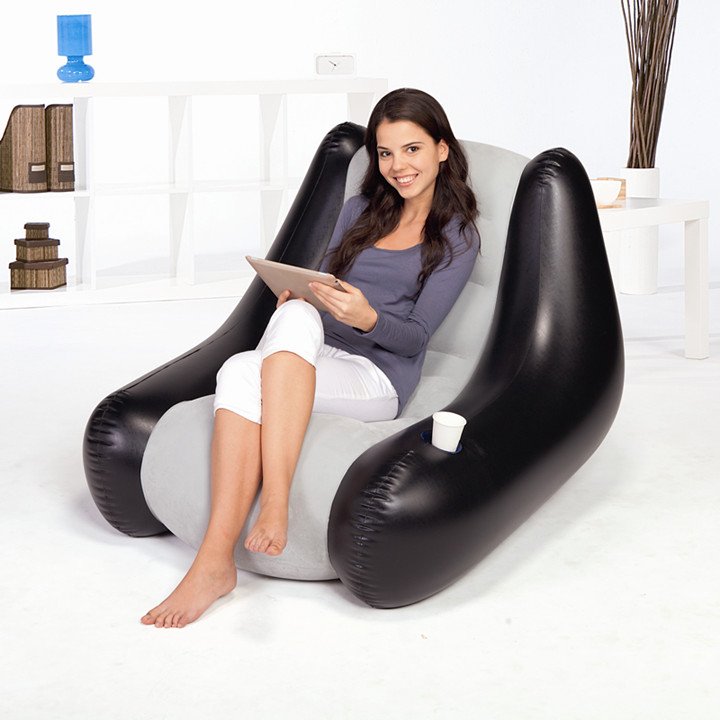 BESTWAY Perdura Air Chair Single Person Inflatable Sofa Comfortable Home Furniture for Bedroom Living Room for Hotels CN;SHG