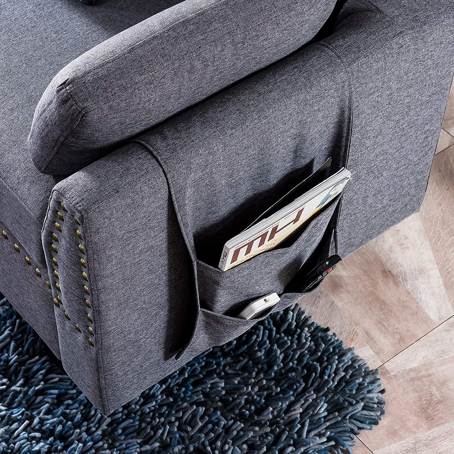 American Style home furniture fabric solid wood frame living room sofa sectional l shape capacity storage sofa