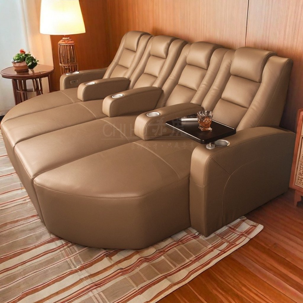 2024 New design slip-on reclining sofa bed home set Home theater power electric stretch lie cinema chair single arm