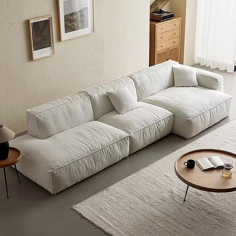 Modern Furniture Fabric Minimal Abrasive Cloth Sofa Living Room Small Apartment Combination Simple Sofa Fabric Living Room Sofa