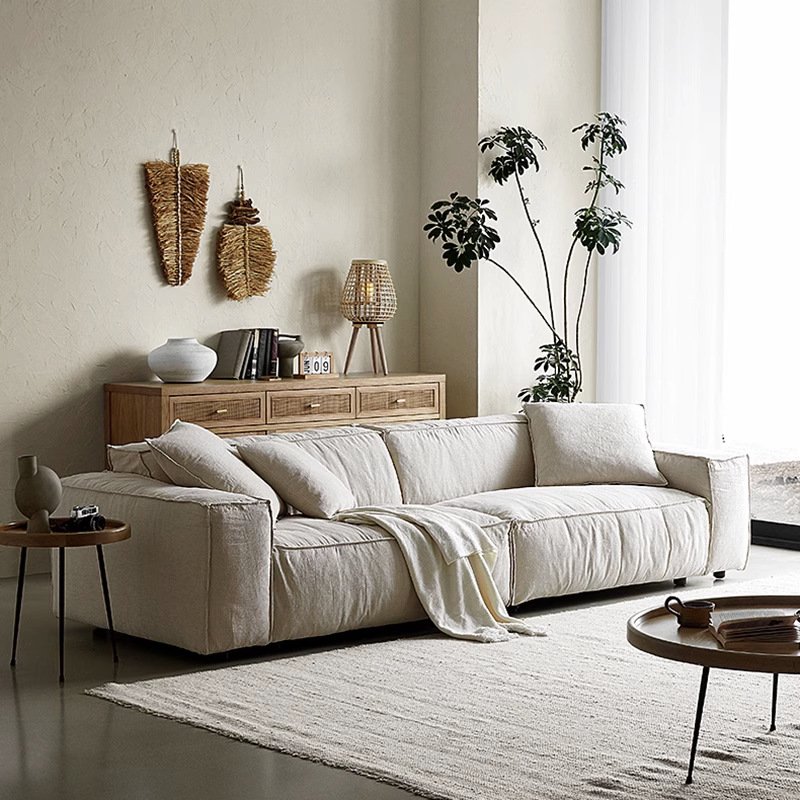 Modern Furniture Fabric Minimal Abrasive Cloth Sofa Living Room Small Apartment Combination Simple Sofa Fabric Living Room Sofa