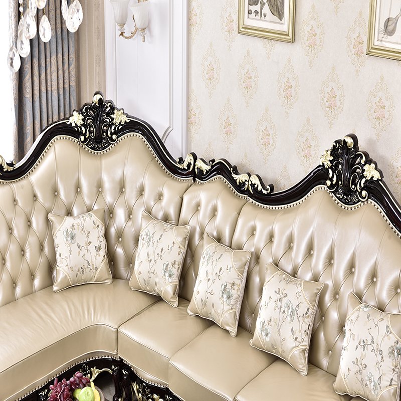 Antique sofa dermis Corner European classic fabric Dubai wholesaler sofa living room sofa
