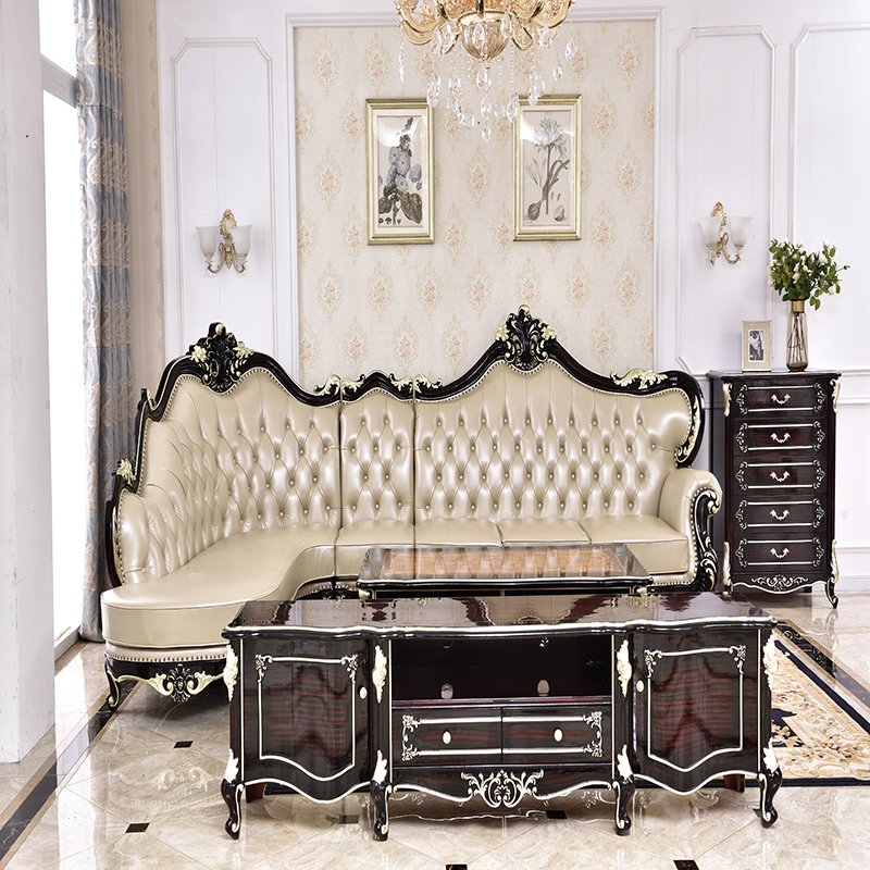 Antique sofa dermis Corner European classic fabric Dubai wholesaler sofa living room sofa