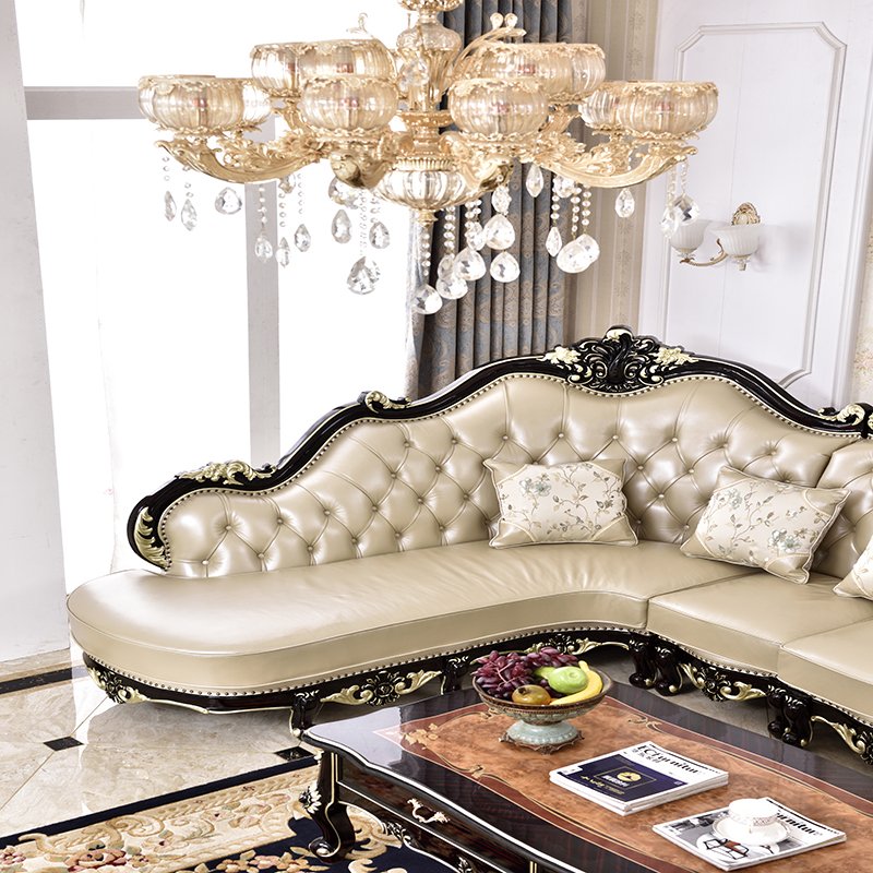 Antique sofa dermis Corner European classic fabric Dubai wholesaler sofa living room sofa
