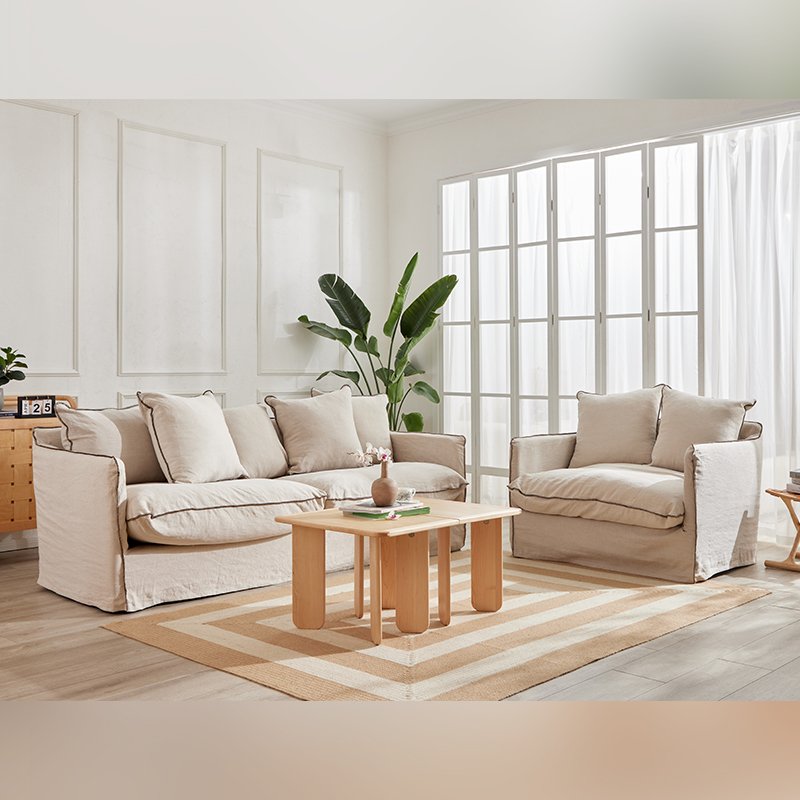 Factory Custom Quality Assurance Living Room Sofas Fabric Hemp Fabric Sofa