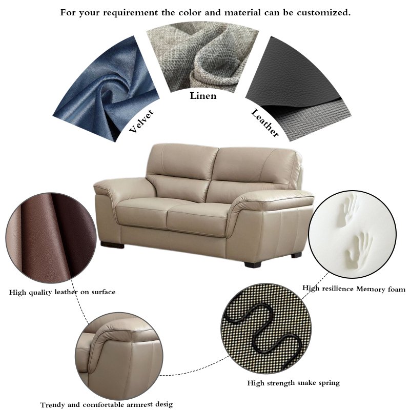 Winforce Wholesale American Style Luxury Sofa Couch Design 2 Seater Office Leather Sofa Living Room Sofa Set Furniture