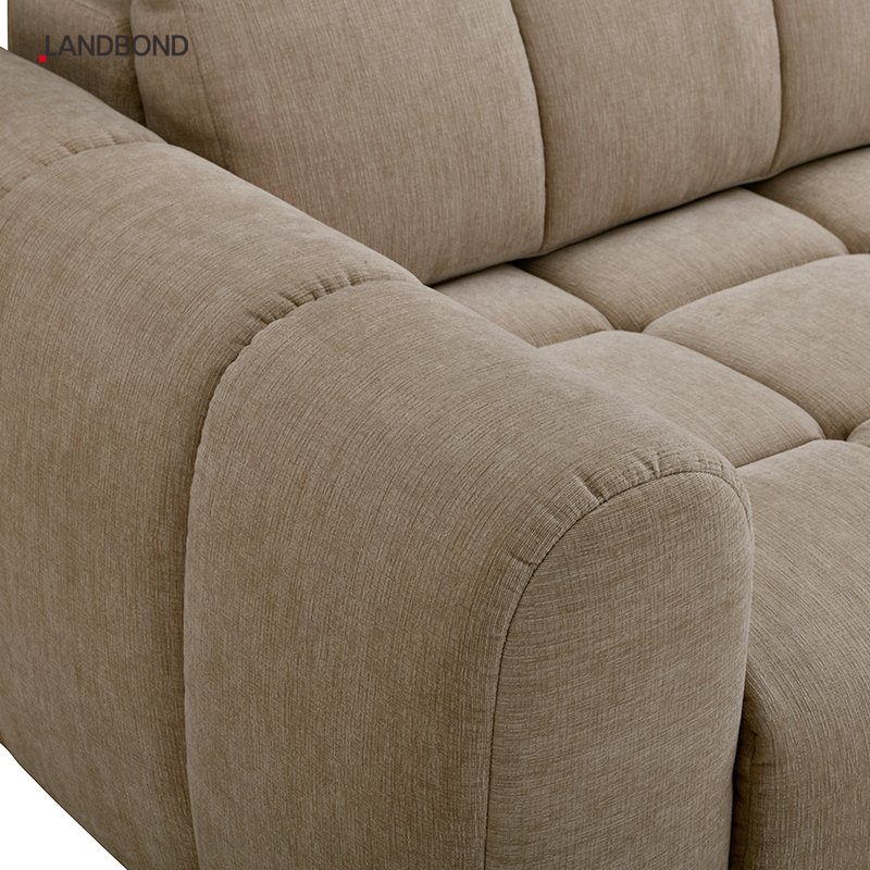 European L shape corner Fabric living room sofa with electric sliding 50cm hotel and apartment sofa bed supplier
