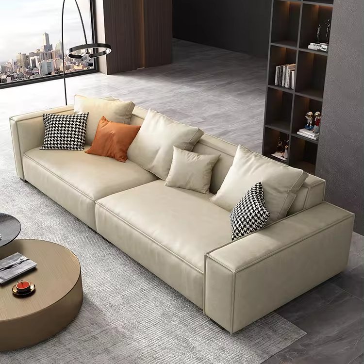 Italian Luxury Tufted Sofa Sectional Couch Corner Modular Sectional Leather Sofa Living Room sofa in square shape