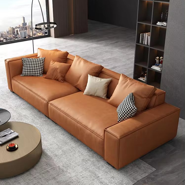 Italian Luxury Tufted Sofa Sectional Couch Corner Modular Sectional Leather Sofa Living Room sofa in square shape