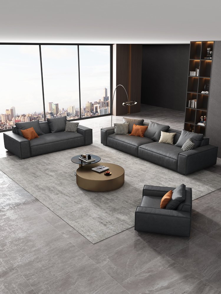 Italian Luxury Tufted Sofa Sectional Couch Corner Modular Sectional Leather Sofa Living Room sofa in square shape