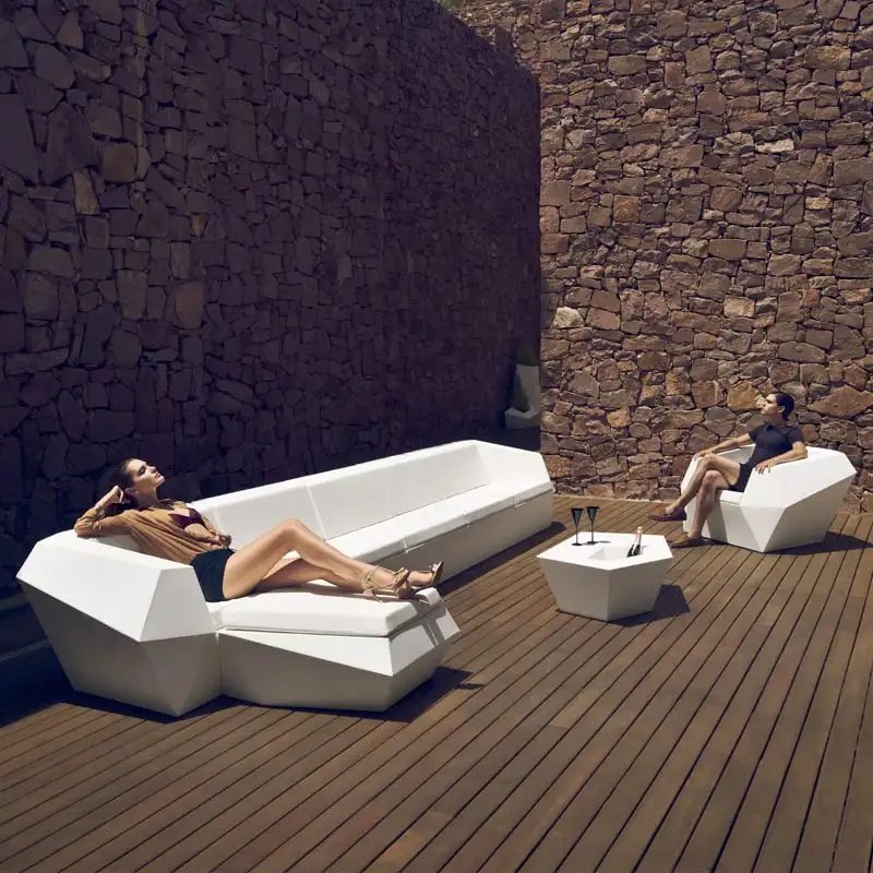 Luxury Fiberglass Lounge Sofa Comfortable Leisure ArmSofa Set For Living Room Garden