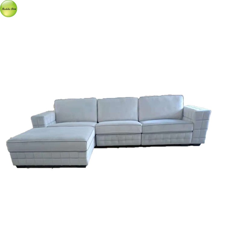 New design sofa L shape luxurious elegant modern fabric living room sofa with ottoman 6261