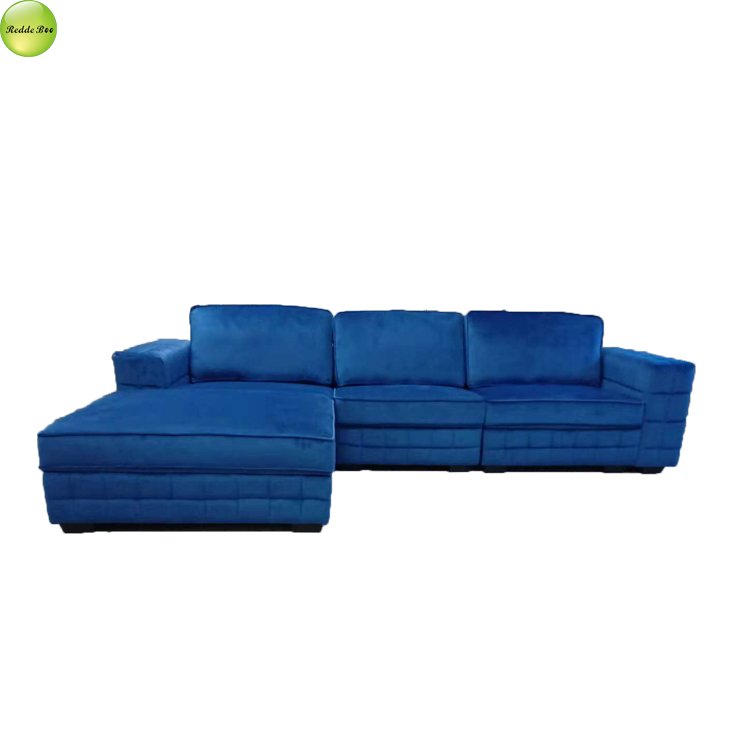 New design sofa L shape luxurious elegant modern fabric living room sofa with ottoman 6261