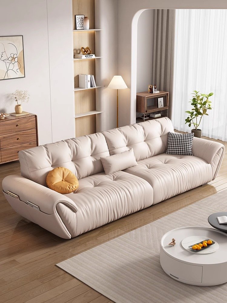 Nordic modern minimalist light luxury style in-line fabric living room sofa